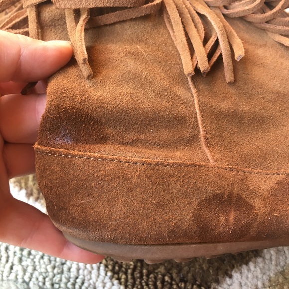 Minnetonka double fringe LEATHER boots - Picture 4 of 7